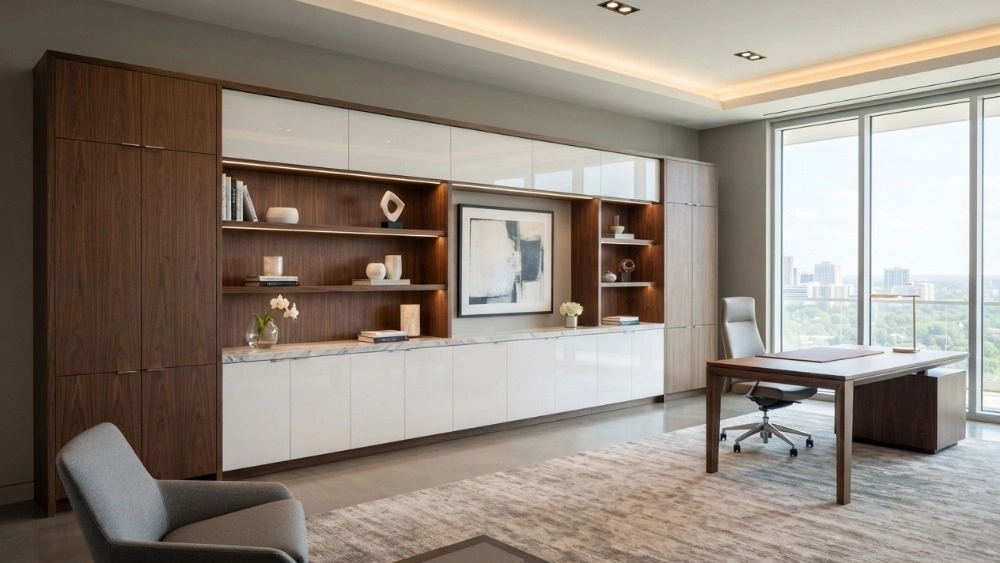 ساخت کابینت شرکتی با ابعاد سفارشی و تحویل فوری در تهران کارگاه رویال استون
